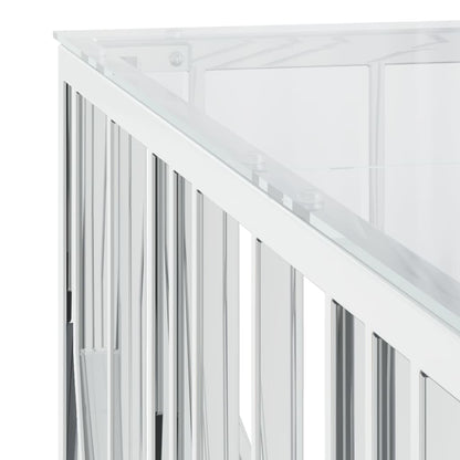 Coffee Table 100x100x50 cm Stainless Steel and Glass