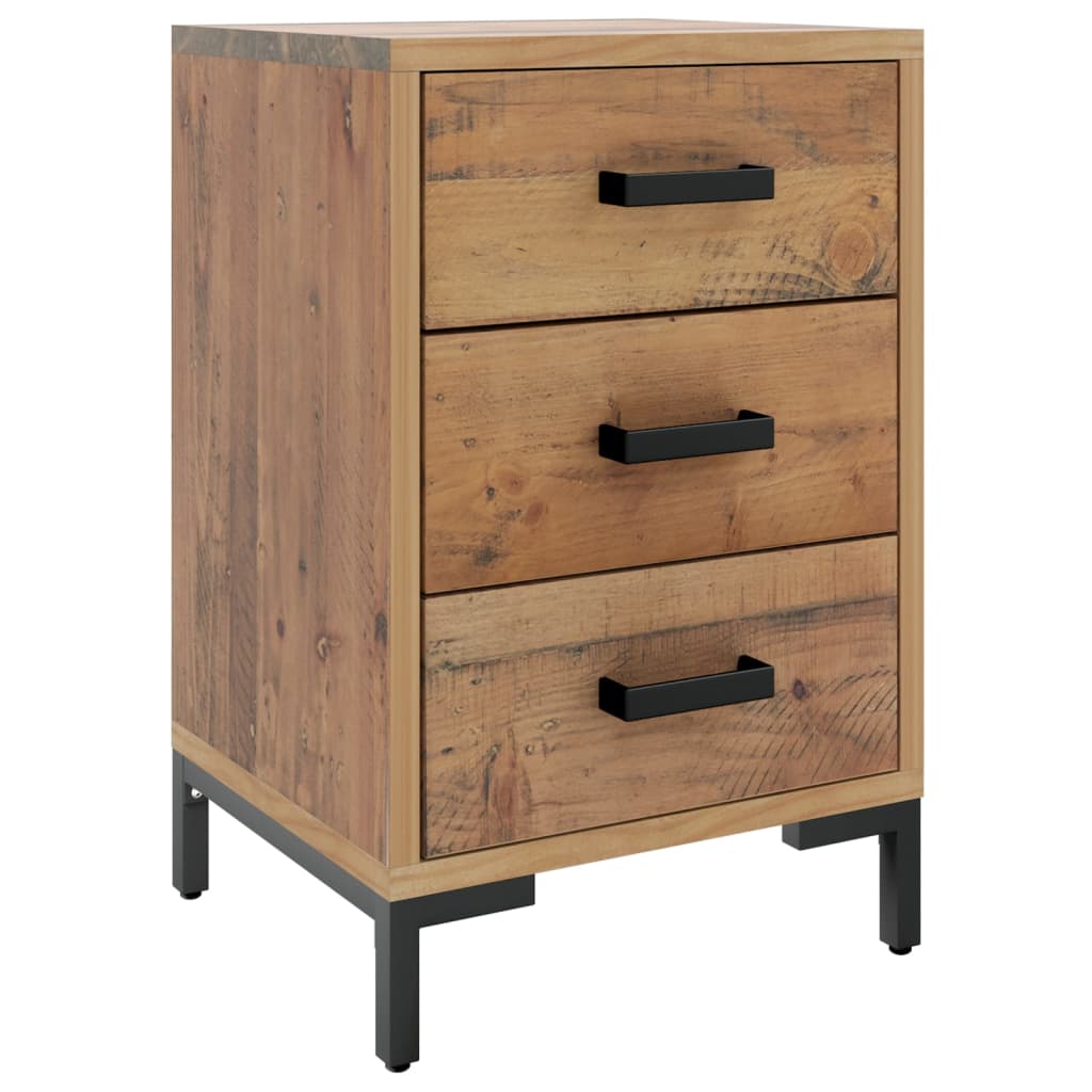 Solid Pinewood Brown Bedside Cabinet 36x30x54 cm