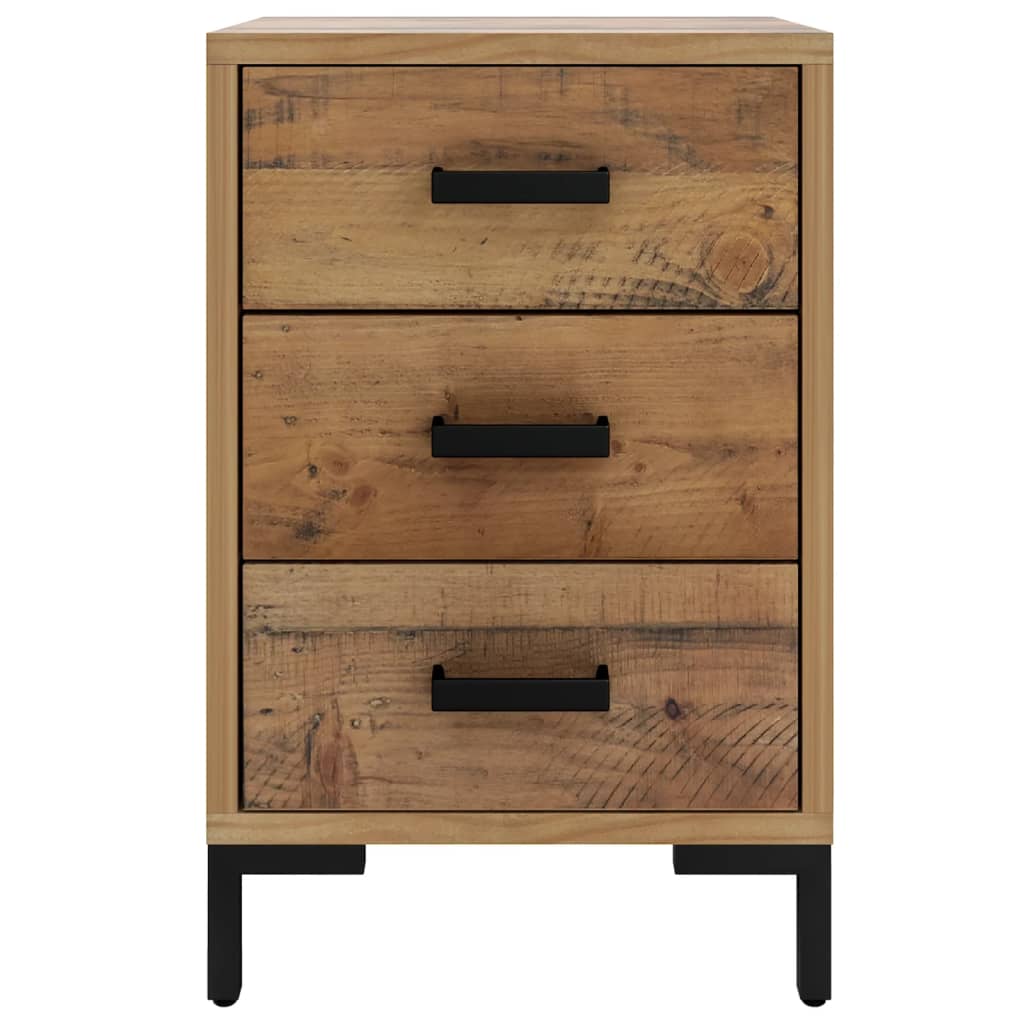 Solid Pinewood Brown Bedside Cabinet 36x30x54 cm