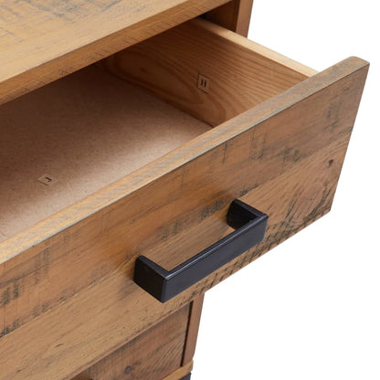 Solid Pinewood Brown Bedside Cabinet 36x30x54 cm