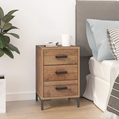 Solid Pinewood Brown Bedside Cabinet 36x30x54 cm