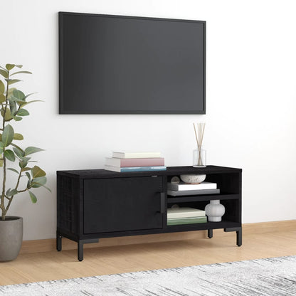 TV Cabinet Black 90x30x40 cm Solid Pinewood