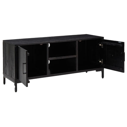 TV Cabinet Black 110x35x48 cm Solid Pinewood