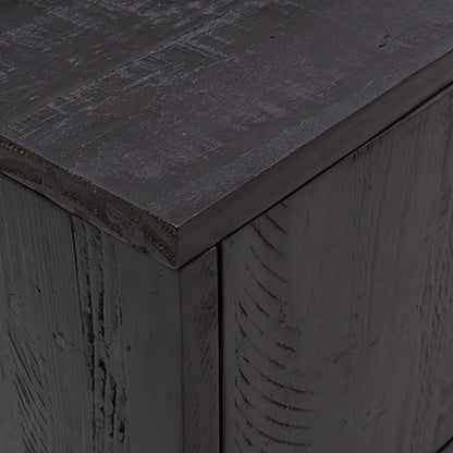 TV Cabinet Black 110x35x48 cm Solid Pinewood