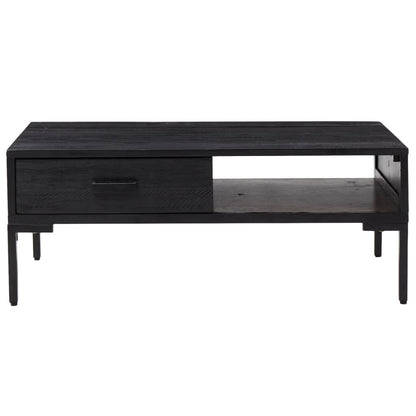 Coffee Table Black 90x50x35 cm Solid Pinewood
