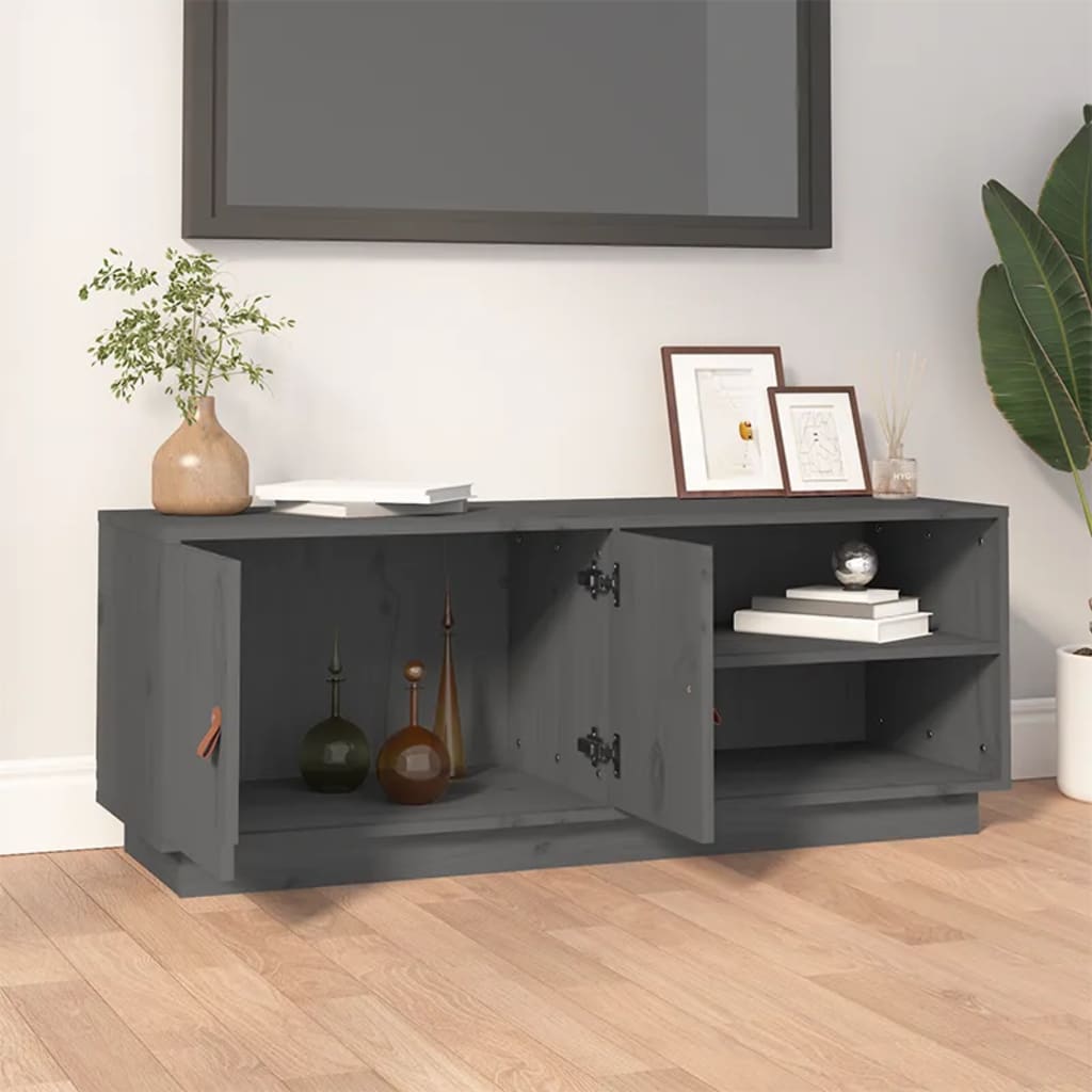 TV Cabinet Grey 105x34x40 cm Solid Wood Pine