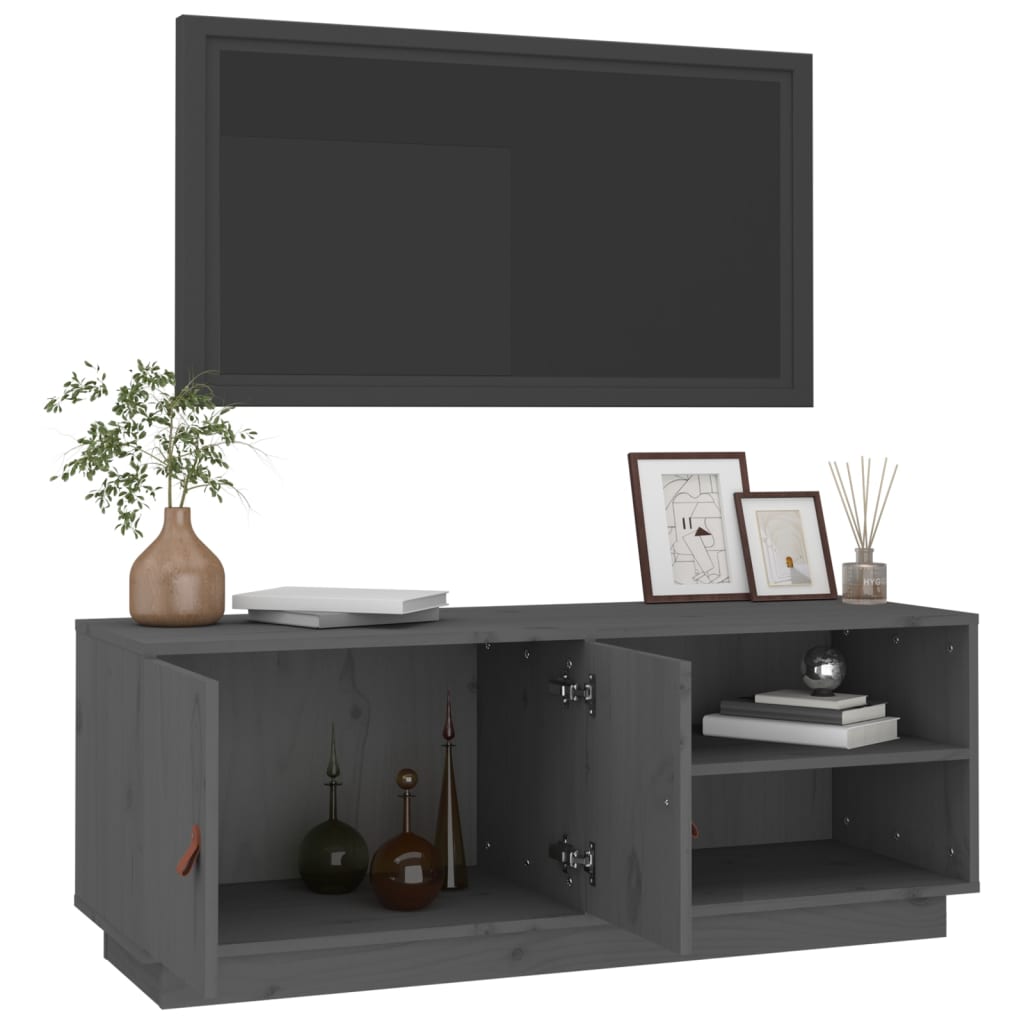 TV Cabinet Grey 105x34x40 cm Solid Wood Pine