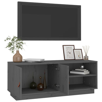 TV Cabinet Grey 105x34x40 cm Solid Wood Pine