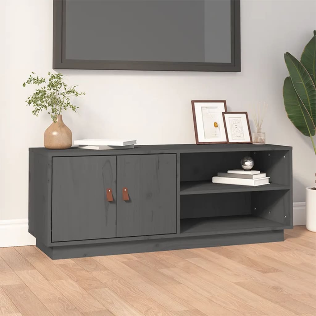 TV Cabinet Grey 105x34x40 cm Solid Wood Pine