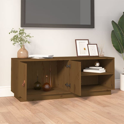TV Cabinet Honey Brown 105x34x40 cm Solid Wood Pine