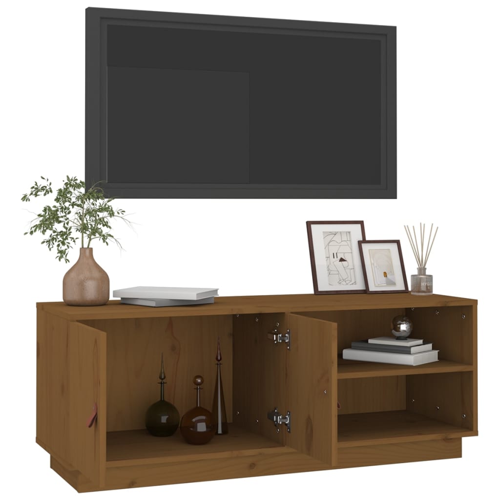 TV Cabinet Honey Brown 105x34x40 cm Solid Wood Pine