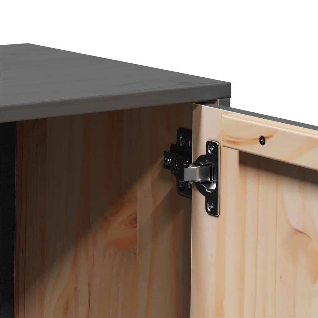 TV Cabinet Grey 80x34x40 cm Solid Wood Pine