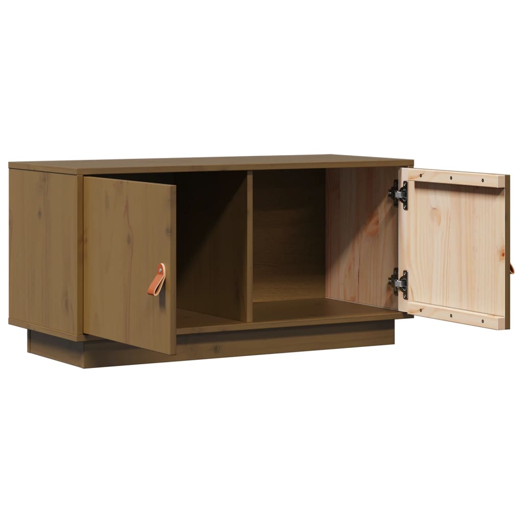 TV Cabinet Honey Brown 80x34x40 cm Solid Wood Pine