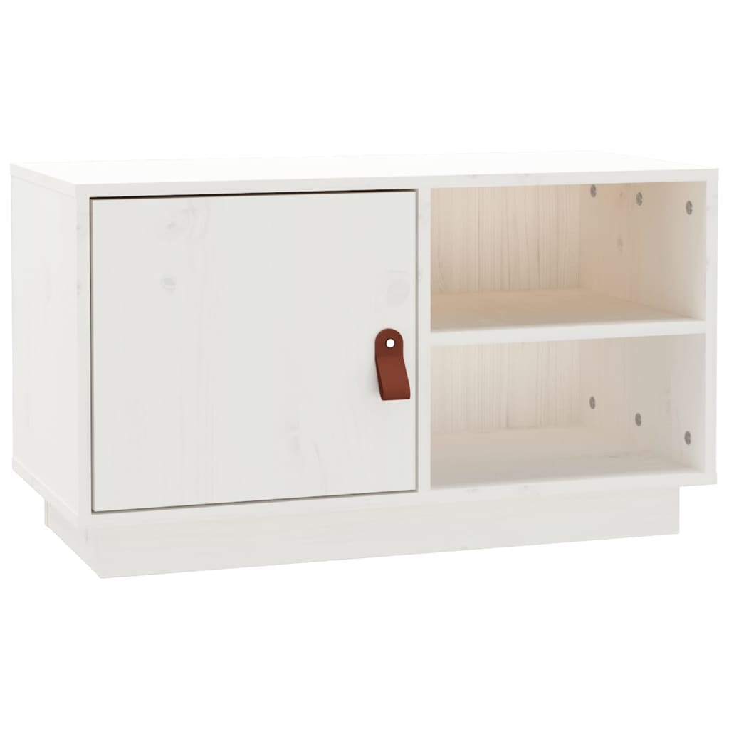 TV Cabinet White 70x34x40 cm Solid Wood Pine