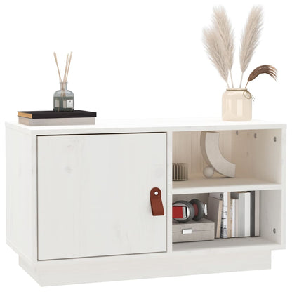 TV Cabinet White 70x34x40 cm Solid Wood Pine