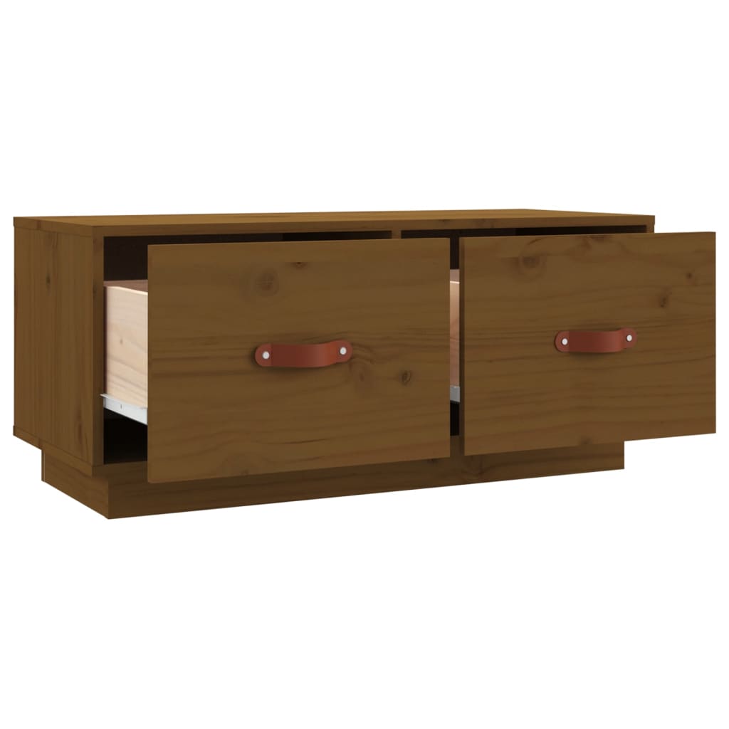 TV Cabinet Honey Brown 80x34x35 cm Solid Wood Pine