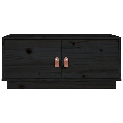 Coffee Table Black 80x50x35 cm Solid Wood Pine