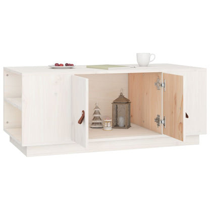 Coffee Table White 100x50x41 cm Solid Wood Pine