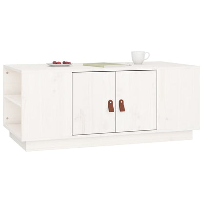 Coffee Table White 100x50x41 cm Solid Wood Pine