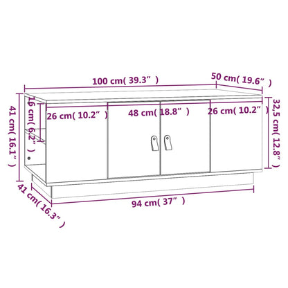 Coffee Table Honey Brown 100x50x41 cm Solid Wood Pine