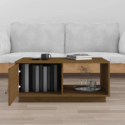 Coffee Table Honey Brown 80x50x35.5 cm Solid Wood Pine
