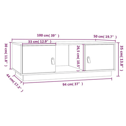 Coffee Table Honey Brown 100x50x35 cm Solid Wood Pine