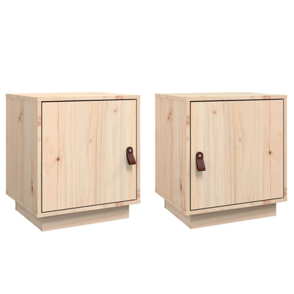 Solid Pine Bedside Cabinets 2pcs, 40x34x45cm, Natural Wood Finish