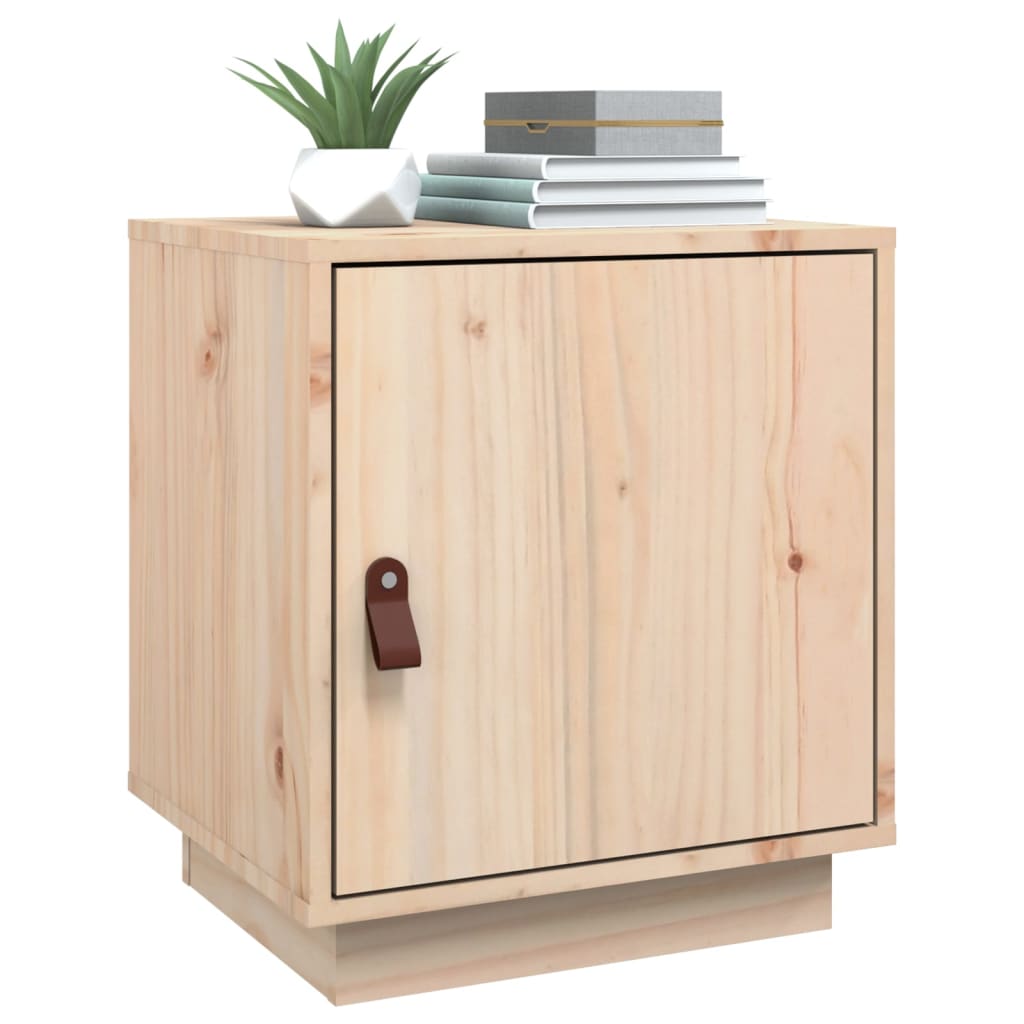 Solid Pine Bedside Cabinets 2pcs, 40x34x45cm, Natural Wood Finish