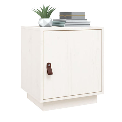 White Solid Wood Pine Bedside Cabinets, Set of 2 - 40x34x45 cm