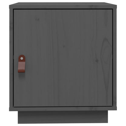 Solid Wood Pine Bedside Cabinet - Grey, 40x34x45 cm