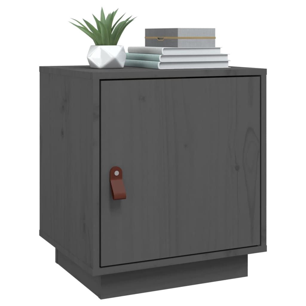 Solid Wood Grey Bedside Cabinets 2 pcs - 40x34x45 cm Pine