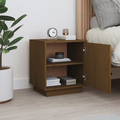 Solid Pine Bedside Cabinet, Honey Brown 40x34x45 cm