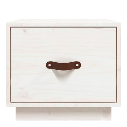 Solid Pine Bedside Cabinet in White - 40x34x35 cm