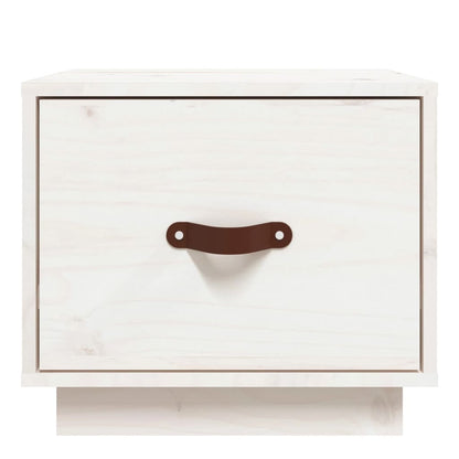 White Solid Wood Pine Bedside Cabinets 2 pcs 40x34x35 cm