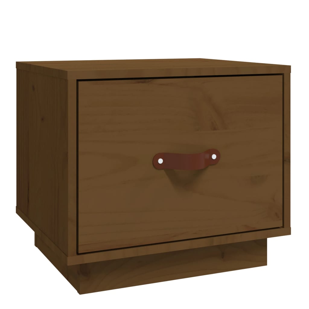 Solid Wood Pine Bedside Cabinet, Honey Brown, 40x34x35 cm