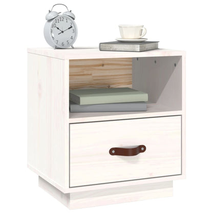 Solid Pine Bedside Cabinets 2pcs - White 40x34x45 cm