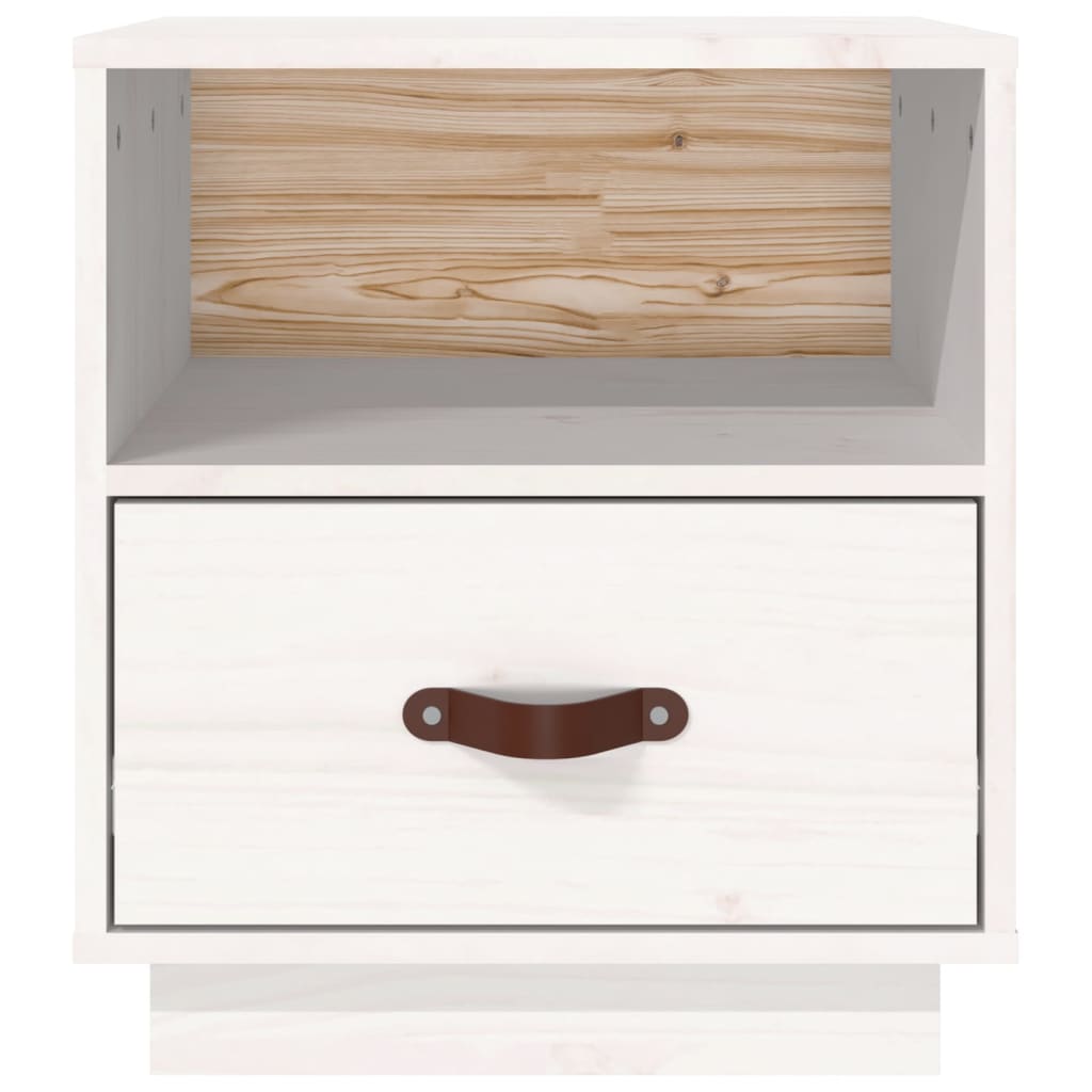 Solid Pine Bedside Cabinets 2pcs - White 40x34x45 cm