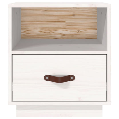 Solid Pine Bedside Cabinets 2pcs - White 40x34x45 cm