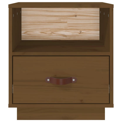 Solid Pine Bedside Cabinets, Honey Brown, Set of 2, 40x34x45 cm