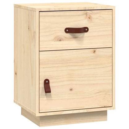 Solid Pine Bedside Cabinet 40x34x55 cm - Natural Wood Finish