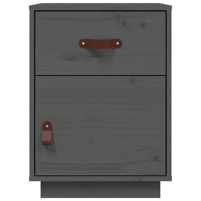 Grey Solid Pine Bedside Cabinets - Set of 2, 40x34x55 cm