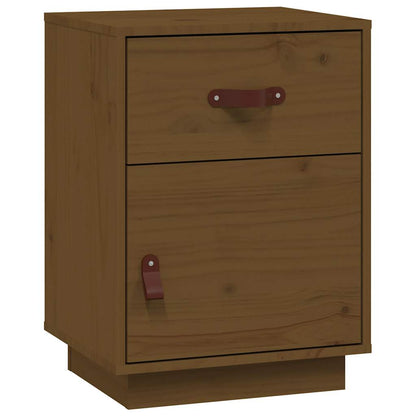 Solid Pine Bedside Cabinet in Honey Brown, 40x34x55 cm