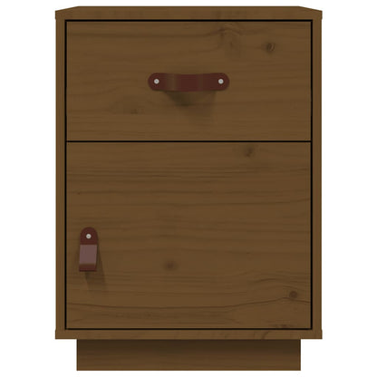 Solid Pine Bedside Cabinet in Honey Brown, 40x34x55 cm