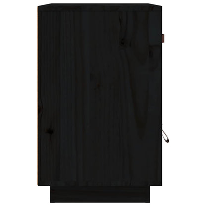 Solid Wood Black Bedside Cabinets 2 pcs - 40x34x55 cm Pine