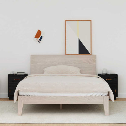 Solid Wood Black Bedside Cabinets 2 pcs - 40x34x55 cm Pine