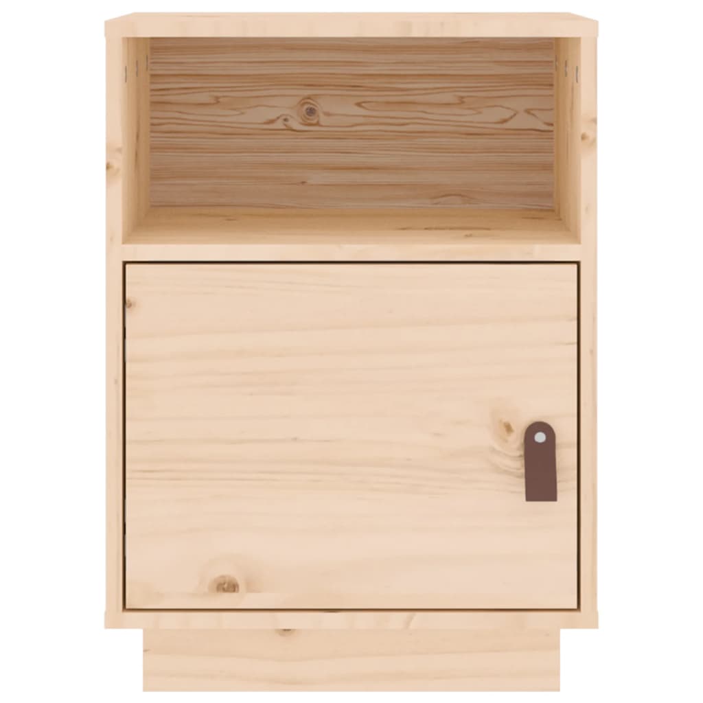 Solid Pine Bedside Cabinet 40x34x55 cm - Natural Wood Finish
