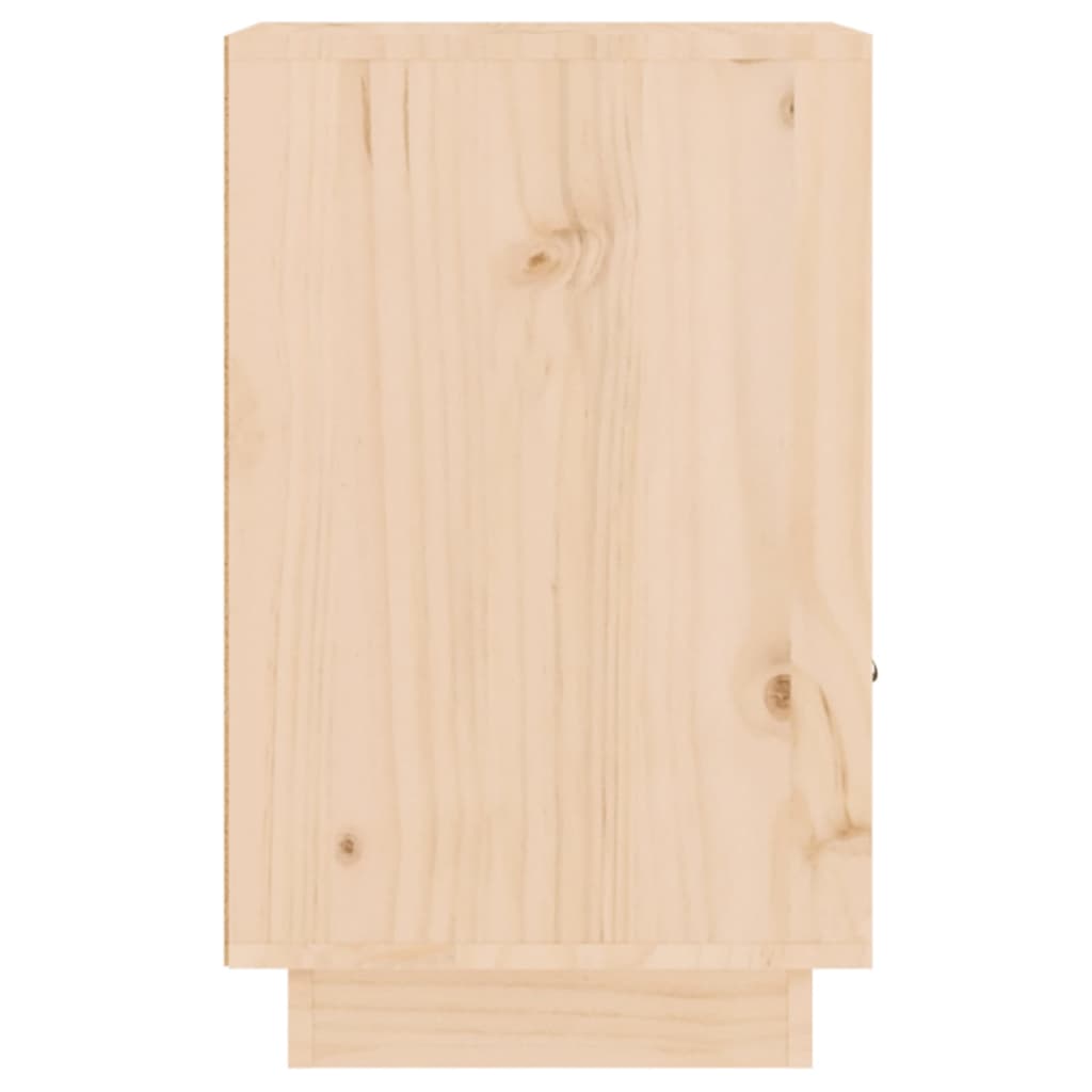 Solid Pine Bedside Cabinet 40x34x55 cm - Natural Wood Finish