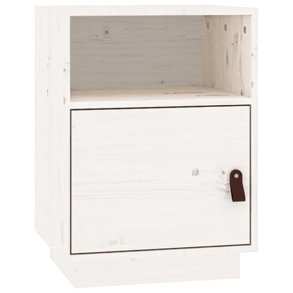 Solid Pine Bedside Cabinet in White, 40x34x55 cm