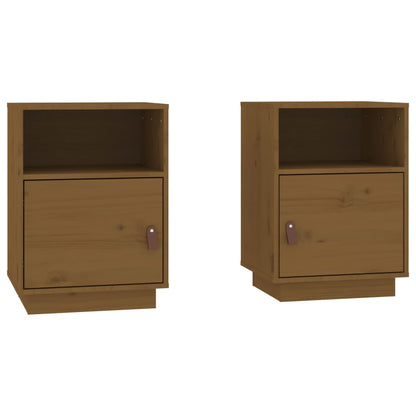 Solid Pine Bedside Cabinets, Honey Brown, 2 Pcs, 40x34x55 cm