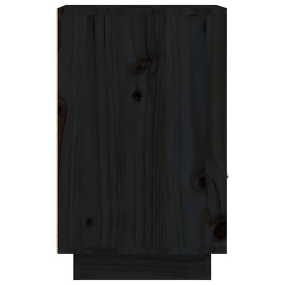 Solid Wood Black Bedside Cabinets, 2 Pcs, 40x34x55 cm Pine